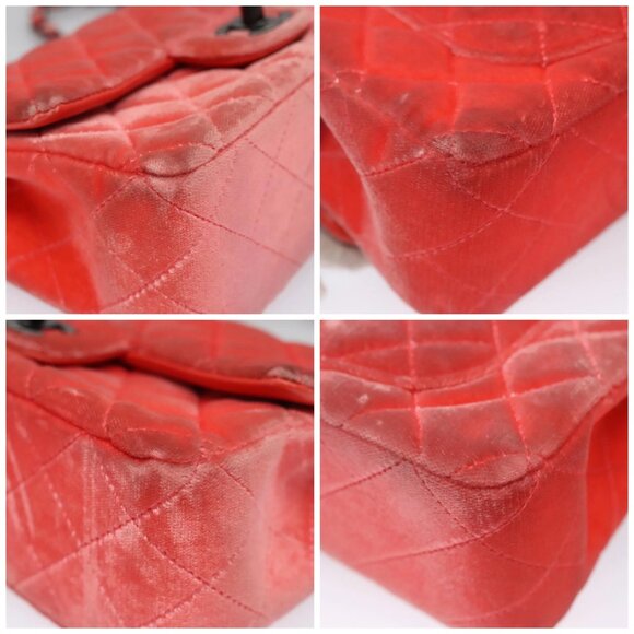 CHANEL Matelasse Chain Shoulder Bag Velor Pink CC Auth BD244V - Picture 14 of 16